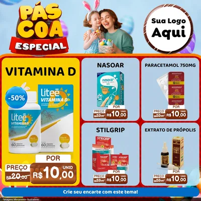 Modelo de Rede Social para Feed Facebook com o tema Páscoa Especial para Farmácia