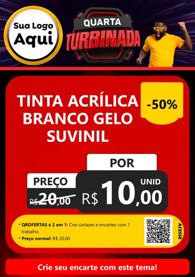 Modelo de Cartaz para Cartaz A4 Vertical com o tema Quarta Turbinada para Tintas e Ferramentas