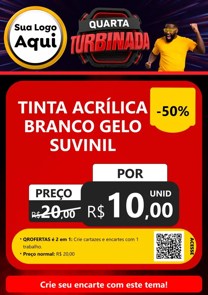 Modelo de Cartaz para Cartaz A4 Vertical com o tema Quarta Turbinada para Tintas e Ferramentas