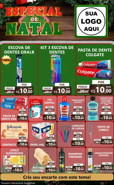 Modelo de Encarte para Encarte Grande com o tema Especial de Natal para Higiene Pessoal