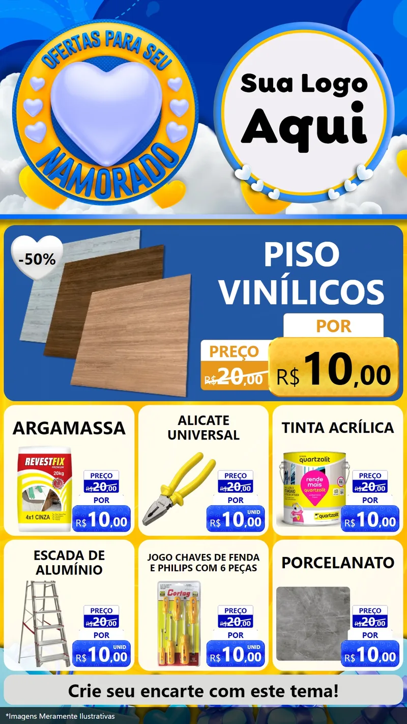 Modelo de Rede Social para Stories com o tema Ofertas Para Seu Namorado para Material para Construção