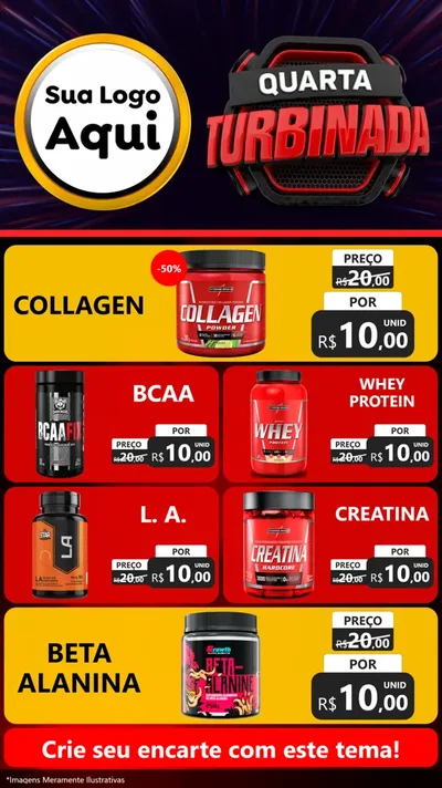 Modelo de TV para TV Vertical com o tema Quarta Turbinada para Suplementos alimentares