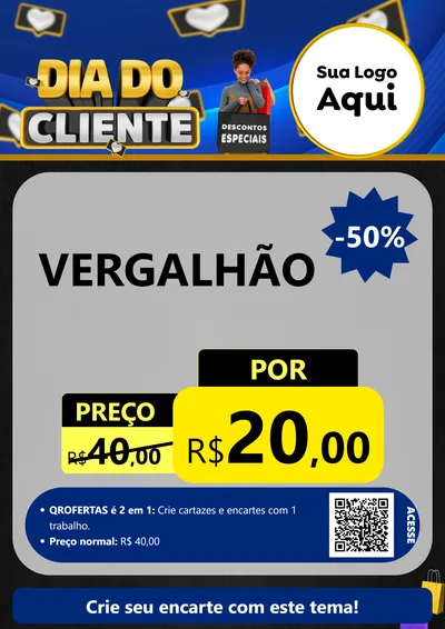 Modelo de Cartaz para Cartaz A4 Vertical com o tema Dia Do Cliente para Ferragens