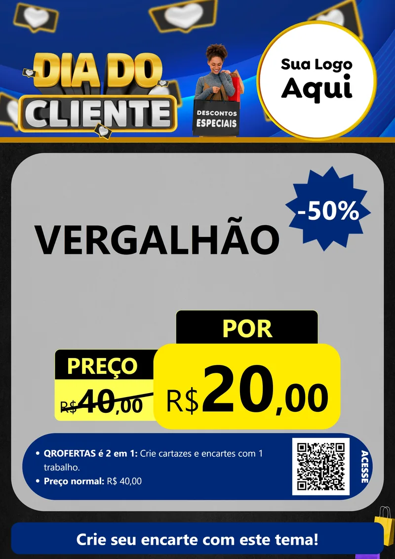 Modelo de Cartaz para Cartaz A4 Vertical com o tema Dia Do Cliente para Ferragens