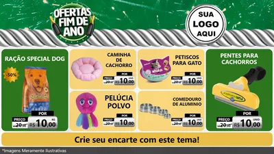 Modelo de TV para TV Horizontal com o tema Ofertas Fim de Ano para Pet Shop