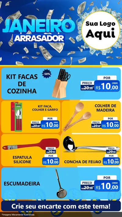 Modelo de TV para TV Vertical com o tema Janeiro Arrasador para Utilidades Domésticas