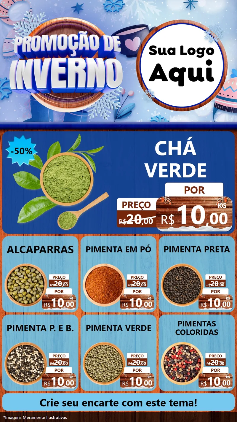Modelo de Rede Social para Stories com o tema Promoção de Inverno para Produtos Naturais