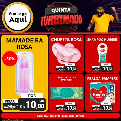 Modelo de Rede Social para Feed Facebook com o tema Quinta Turbinada para Bebês