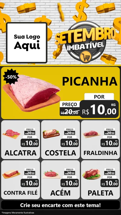 Modelo de Rede Social para Stories com o tema Setembro Imbatível para Açougue