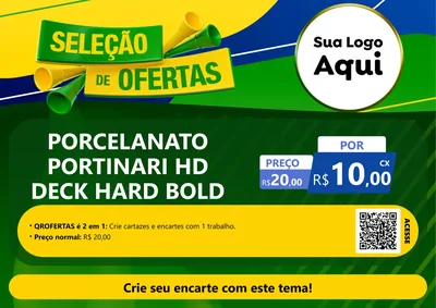 Modelo de Cartaz para Cartaz A4 Horizontal com o tema Seleção de Ofertas - Copa para Pisos e revestimentos