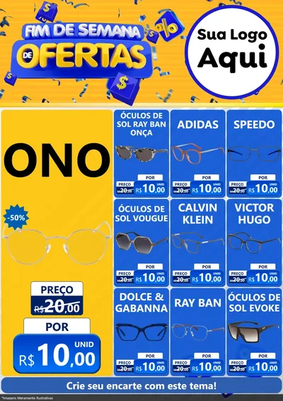 Modelo de Encarte para Encarte A4 Vertical com o tema Fim de Semana de Ofertas para Óticas