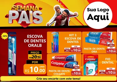 Modelo de Encarte para Encarte A4 Horizontal com o tema Semana Dos Pais para Higiene Pessoal