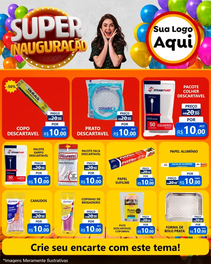 Modelo de Rede Social para Feed Instagram com o tema Super Inauguração para Embalagens