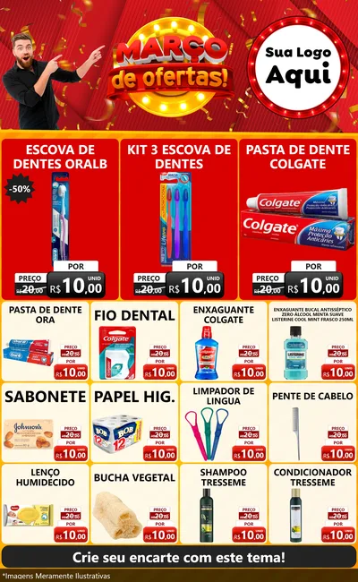 Modelo de Encarte para Encarte Grande com o tema Março de Ofertas! para Higiene Pessoal