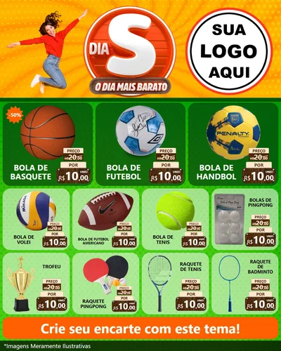 Modelo de Rede Social para Feed Instagram com o tema Dia S - O Dia Mais Barato para Artigos Esportivos