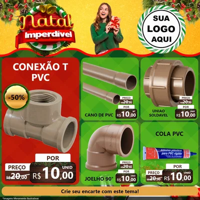 Modelo de Rede Social para Feed Facebook com o tema Natal Imperdível para Tubos e conexões