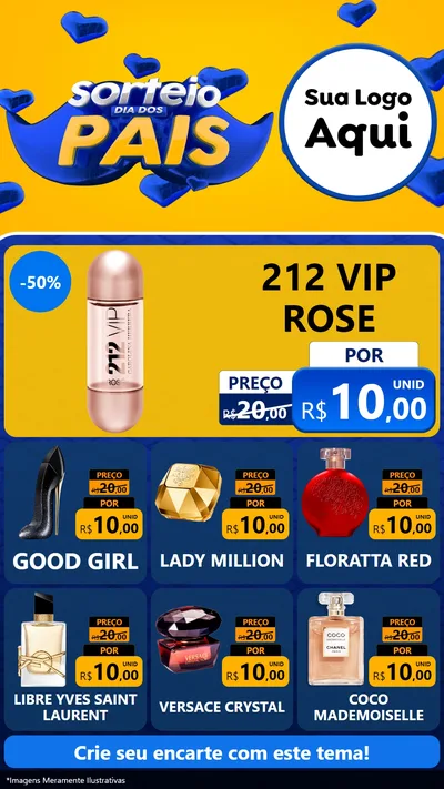 Modelo de Rede Social para Stories com o tema Sorteio Dia dos Pais para Perfumes