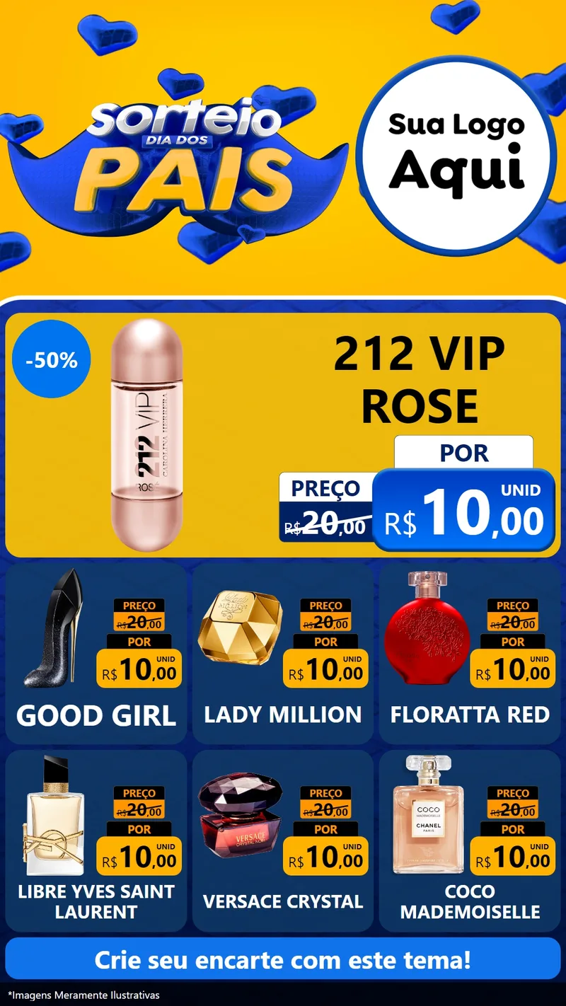 Modelo de Rede Social para Stories com o tema Sorteio Dia dos Pais para Perfumes