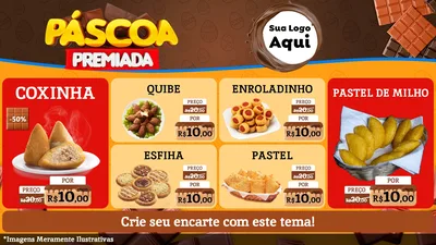 Modelo de TV para TV Horizontal com o tema Páscoa Premiada para Salgadaria