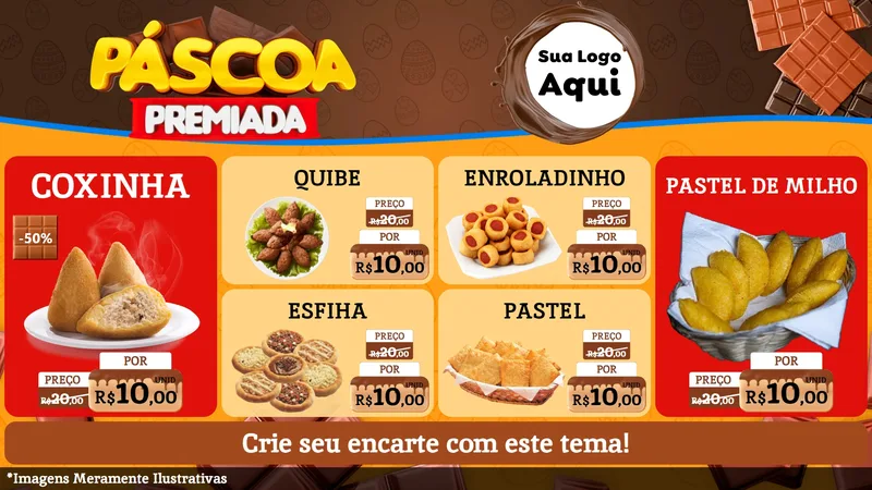 Modelo de TV para TV Horizontal com o tema Páscoa Premiada para Salgadaria