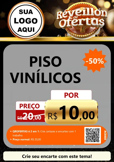 Modelo de Cartaz para Cartaz A4 Vertical com o tema Réveillon de Ofertas para Material para Construção