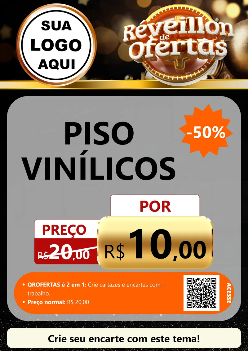 Modelo de Cartaz para Cartaz A4 Vertical com o tema Réveillon de Ofertas para Material para Construção