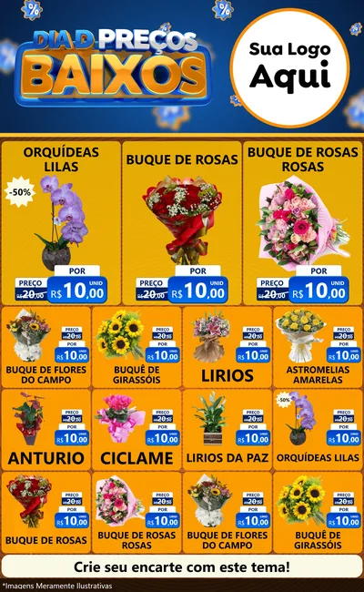 Modelo de Encarte para Encarte Grande com o tema Dia D Preço Baixo para Floricultura e jardim