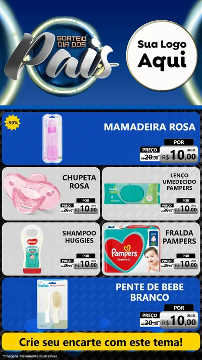 Modelo de TV para TV Vertical com o tema Sorteio Dia Dos Pais para Bebês