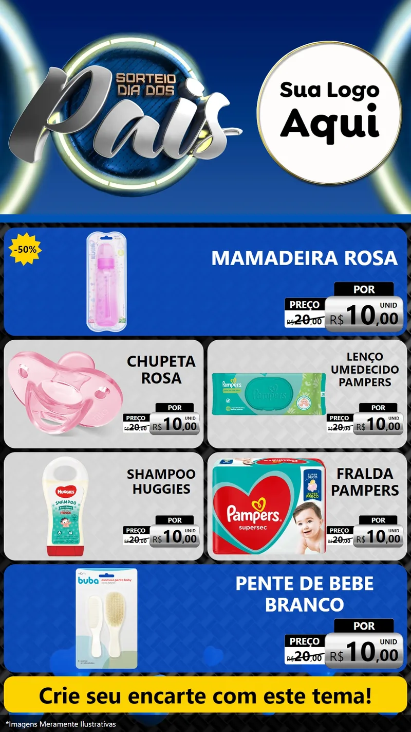 Modelo de TV para TV Vertical com o tema Sorteio Dia Dos Pais para Bebês
