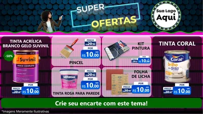 Modelo de TV para TV Horizontal com o tema Super Ofertas para Tintas e Ferramentas