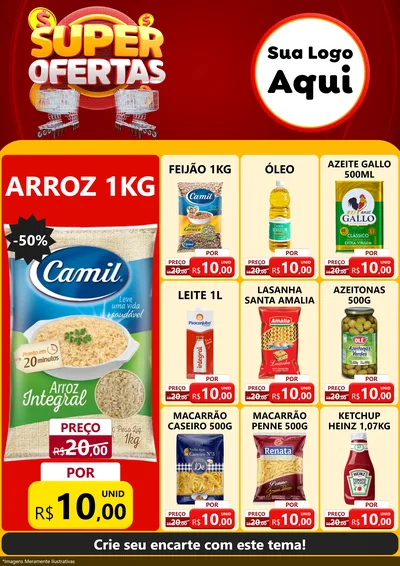 Modelo de Encarte para Encarte A4 Vertical com o tema Super Ofertas para Supermercado