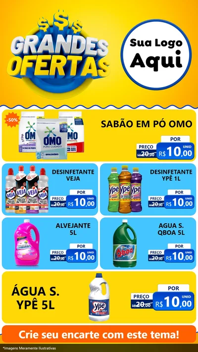 Modelo de TV para TV Vertical com o tema Grandes Ofertas para Produtos de Limpeza