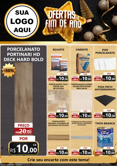 Modelo de Encarte para Encarte A4 Vertical com o tema Ofertas de Fim de Ano para Pisos e revestimentos