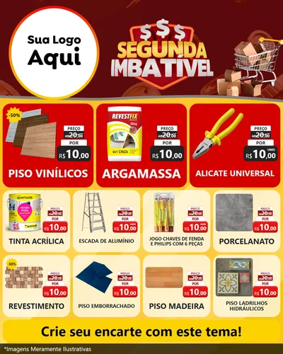 Modelo de Rede Social para Feed Instagram com o tema Segunda Imbatível para Material para Construção