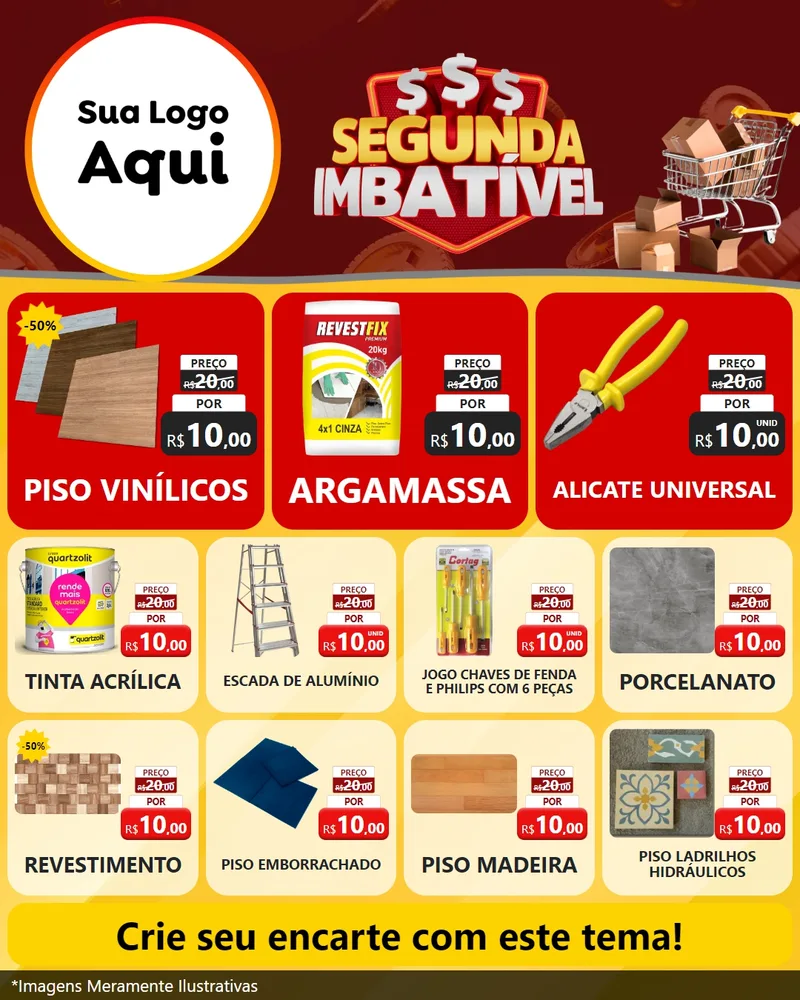 Modelo de Rede Social para Feed Instagram com o tema Segunda Imbatível para Material para Construção