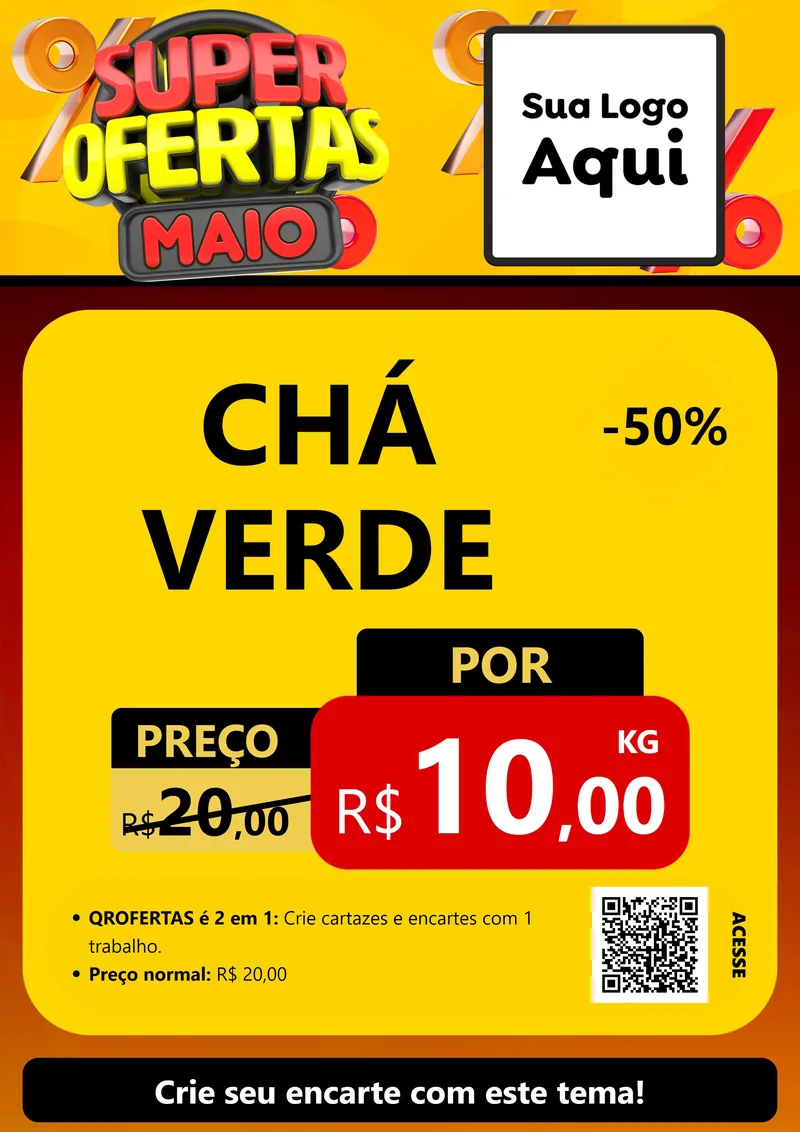 Modelo de Cartaz para Cartaz A4 Vertical com o tema Super Ofertas Maio para Produtos Naturais