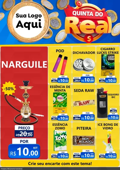Modelo de Encarte para Encarte A4 Vertical com o tema Quinta do Real para Tabacaria