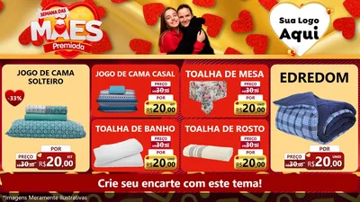 Modelo de TV para TV Horizontal com o tema Semana das Mães Premiada para Cama, Mesa e Banho