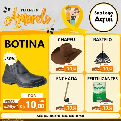 Modelo de Rede Social para Feed Facebook com o tema Setembro Amarelo para Agropecuária