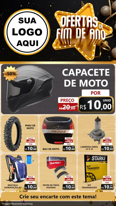 Modelo de Rede Social para Stories com o tema Ofertas de Fim de Ano para Moto peças