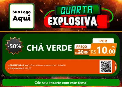 Modelo de Cartaz para Cartaz A4 Horizontal com o tema Quarta Explosiva para Produtos Naturais