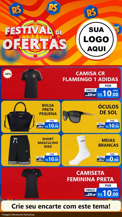Modelo de TV para TV Vertical com o tema Festival de Ofertas para Roupas e acessórios