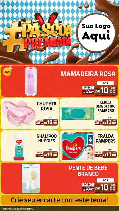 Modelo de TV para TV Vertical com o tema Páscoa Premiada para Bebês