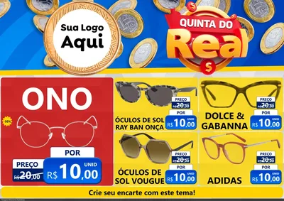 Modelo de Encarte para Encarte A4 Horizontal com o tema Quinta do Real para Óticas