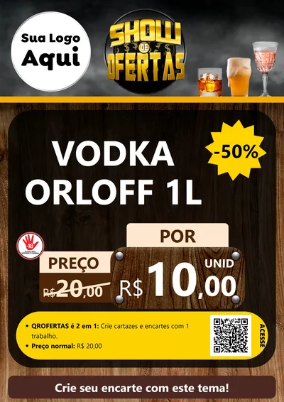Modelo de Cartaz para Cartaz A4 Vertical com o tema Show de Ofertas - Bebidas para Distribuidora de bebidas