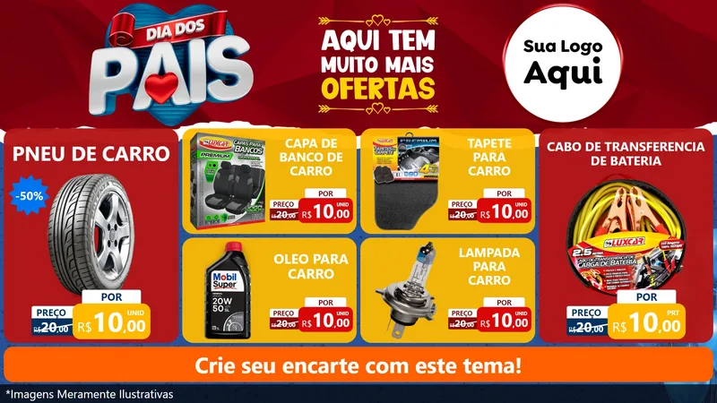 Modelo de TV para TV Horizontal com o tema Dia dos Pais para Auto peças
