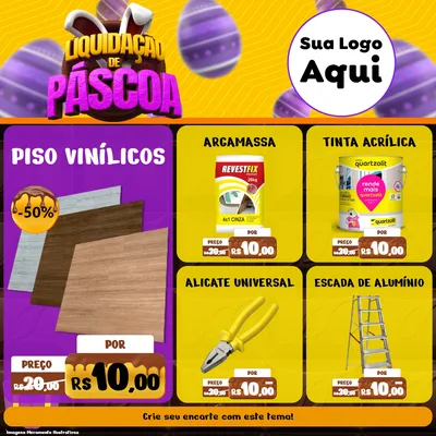Modelo de Rede Social para Feed Facebook com o tema Liquidação de Páscoa para Material para Construção