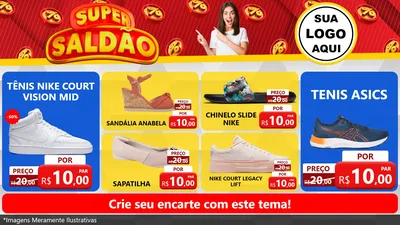 Modelo de TV para TV Horizontal com o tema Super Saldão para Calçados