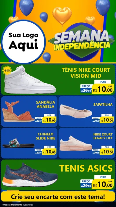 Modelo de TV para TV Vertical com o tema Semana da Independência para Calçados