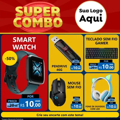 Modelo de Rede Social para Feed Facebook com o tema Super Combo para Informática